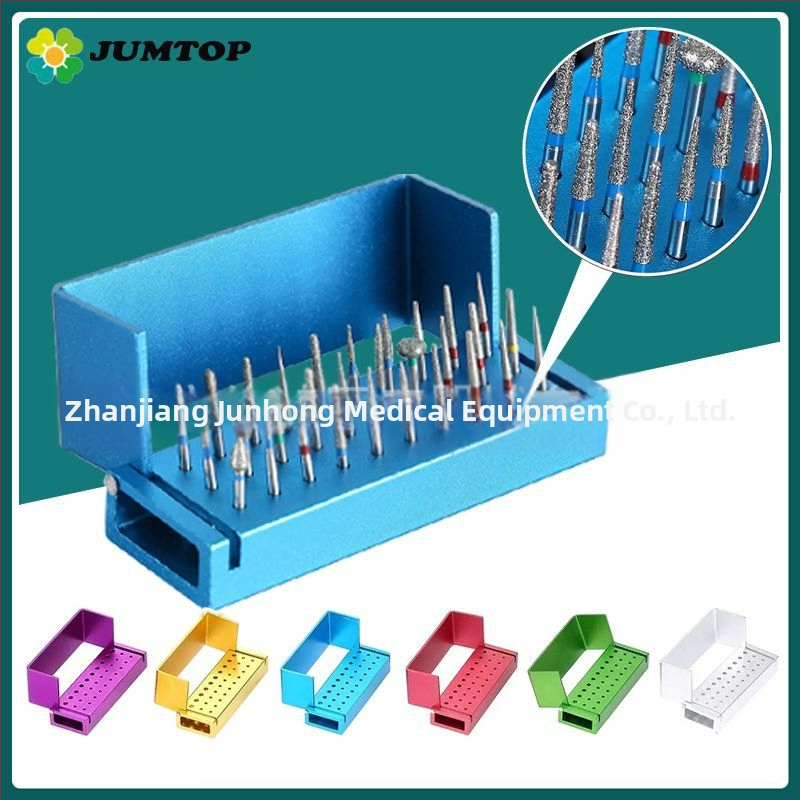 Zobārstniecības adatu uzglabāšanas kastīte, metaliska, 30 atveres, sterilizācija, augstas temperatūras izturība, JUMTOP