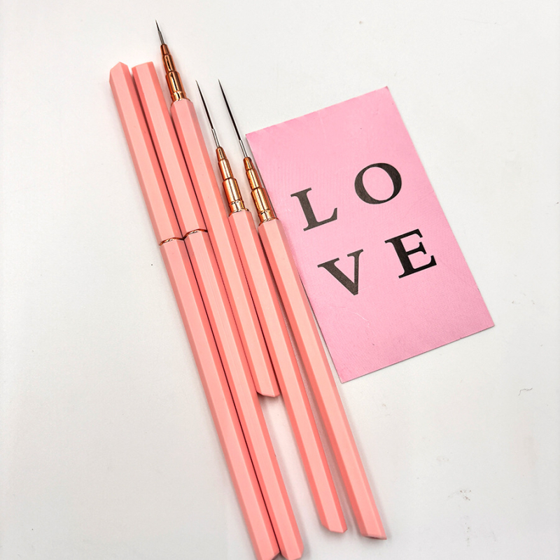 Σετ στυλό τέχνης νυχιών: χάραξη και ζωγραφική — λεπτή πολυγωνική λαβή, 5 πλαστικές μακριές λαβές