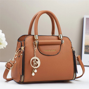 PU Τσάντα Crossbody Tote με κλείσιμο με φερμουρα, επένδυση από βαμβάκι, εσωτερική θήκη με φερμουρα
