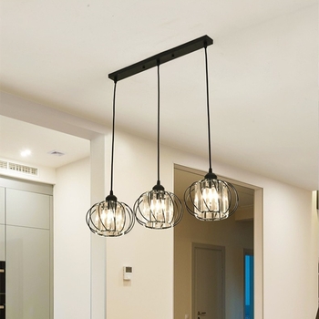 Κρυστάλλινος πολυέλαιος, μεταλλικό σώμα από σίδερο, τριμελής, LED, 220V, κατάλληλος για σαλόνι και εστιατόριο