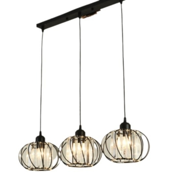 Κρυστάλλινος πολυέλαιος, μεταλλικό σώμα από σίδερο, τριμελής, LED, 220V, κατάλληλος για σαλόνι και εστιατόριο