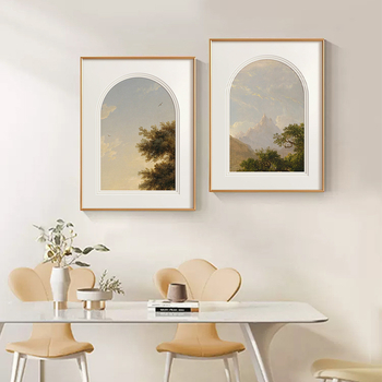 Декоративна окачена стенопис за хол и вход, алуминиево-сплавна рамка, платнена основа, абстрактна живопис, модерен минималистичен стил.