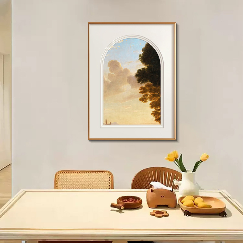 Декоративна окачена стенопис за хол и вход, алуминиево-сплавна рамка, платнена основа, абстрактна живопис, модерен минималистичен стил.