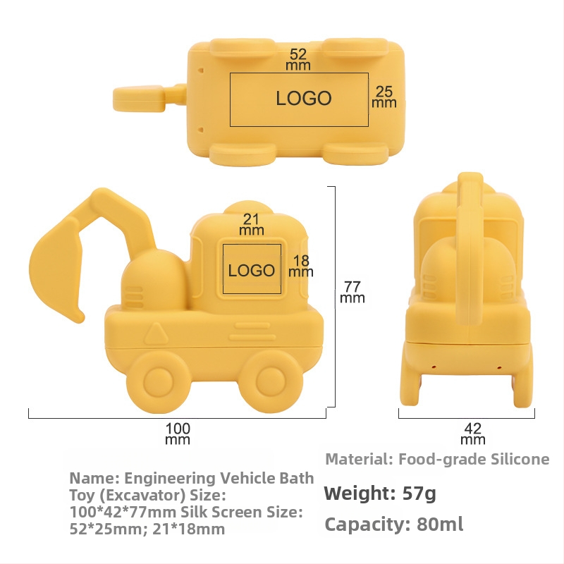 Силиконова играчка за къпане – инженерно превозно средство с пръскане на вода, плаващ автомобил за деца 0–2 г