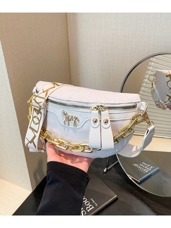 Τσαντα ώμου με μοτίβο κροκοδειλου, PU Δέρμα, Φερμουάρ, Εσωτερική επένδυση πολυεστέρα, Θήκη για κινητό, Στυλ δρόμου