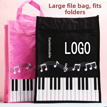 Oxford чанта за файлове с цип, двуслойна чанта за документи и ноти за пиано, модел A4A, възможност за печат на лого