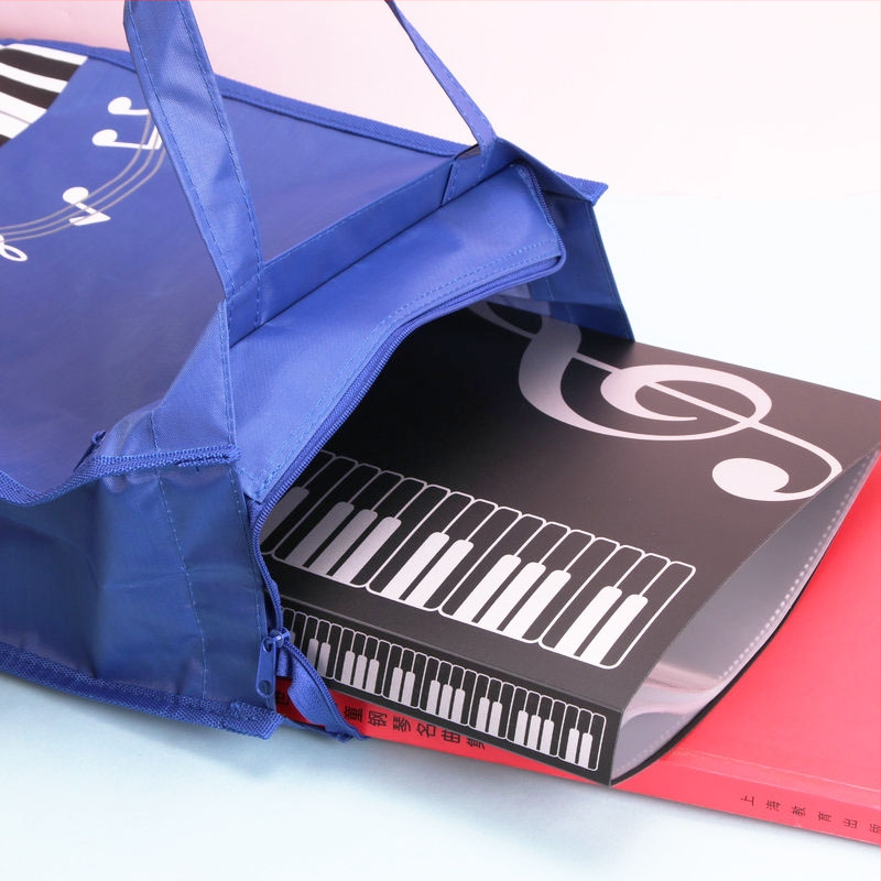 Oxford чанта за файлове с цип, двуслойна чанта за документи и ноти за пиано, модел A4A, възможност за печат на лого