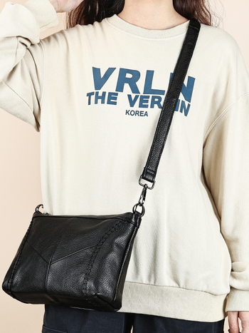 Τσάντα crossbody γυναικεία από γνήσιο δέρμα, πρώτο στρώμα βοοειδούς, οριζόντιο τετράγωνο σχήμα, κλείσιμο με φερμουάρ, εσωτερική τσέπη με φερμουάρ, θήκη κινητού, θήκη για ταυτότητα, μαλακή, διπλό λουρί, Marunte