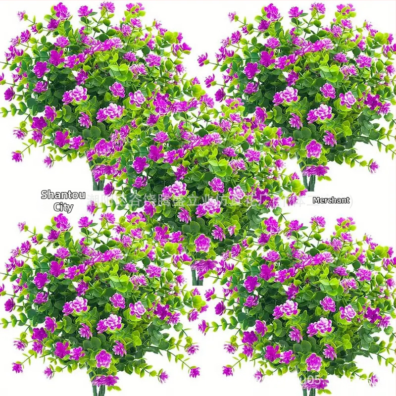 Tehislik eukalüptuse ja kamellia bukett, plastiktaim, süstvormiga valmistatud, välistingimustes kasutamiseks, kodu dekoratsiooniks