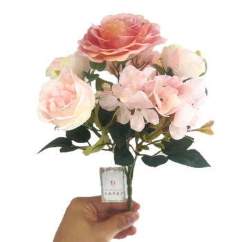 Букет от копринени рози за сватби, фотореквизит и домашна декорация; копринени цветя; ситопечат; опаковка 600 броя