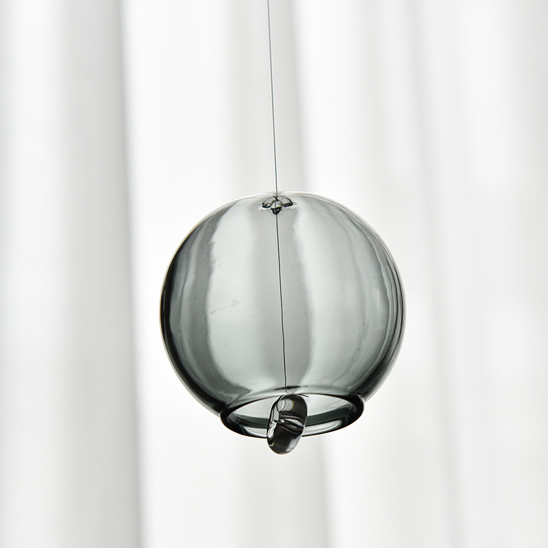 Κουδούνι ανέμου σε ιαπωνικό στυλ, διαφανές μποροσίτικο γυαλί, φυσητό, κρεμαστό δωματίου, γυαλισμένη επιφάνεια, απλός μοντέρνος αφαιρετικός σχεδιασμός, m.x made