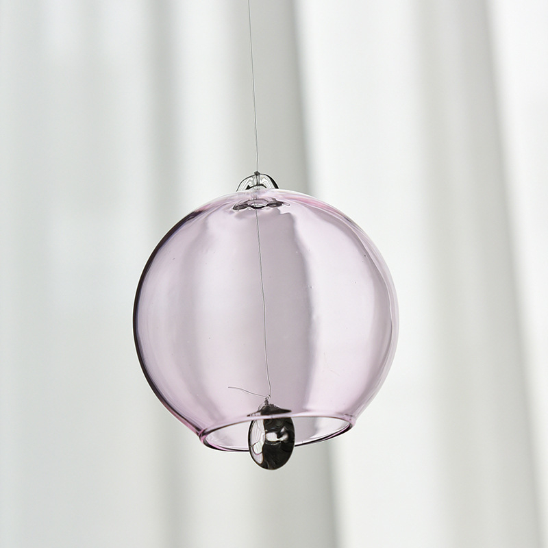 Κουδούνι ανέμου σε ιαπωνικό στυλ, διαφανές μποροσίτικο γυαλί, φυσητό, κρεμαστό δωματίου, γυαλισμένη επιφάνεια, απλός μοντέρνος αφαιρετικός σχεδιασμός, m.x made