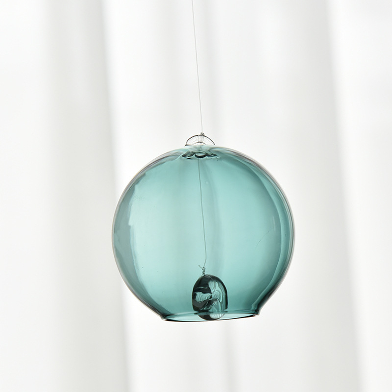 Κουδούνι ανέμου σε ιαπωνικό στυλ, διαφανές μποροσίτικο γυαλί, φυσητό, κρεμαστό δωματίου, γυαλισμένη επιφάνεια, απλός μοντέρνος αφαιρετικός σχεδιασμός, m.x made