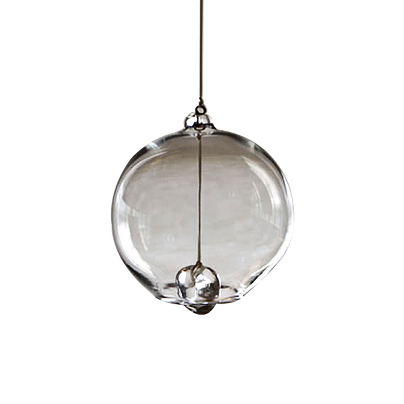 Κουδούνι ανέμου σε ιαπωνικό στυλ, διαφανές μποροσίτικο γυαλί, φυσητό, κρεμαστό δωματίου, γυαλισμένη επιφάνεια, απλός μοντέρνος αφαιρετικός σχεδιασμός, m.x made