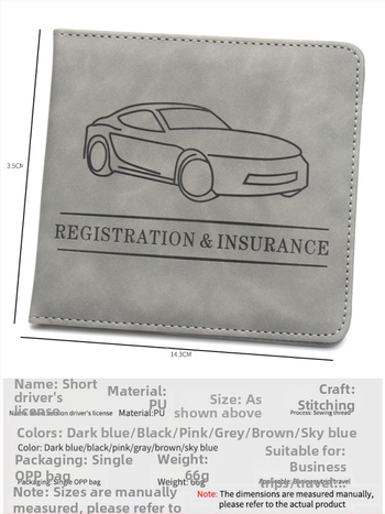 Dokumentu turētājs vadītāja apliecībai un apdrošināšanas dokumentiem, PU āda, 1 locīšana, biznesa ceļojumu stils, ikdienas lietošanai