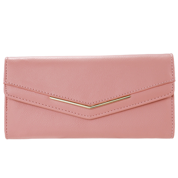 Дълъг дамски портфейл с три сгъвки, PU кожа, PU подплата, градски минимализъм, ултралек и износоустойчив.