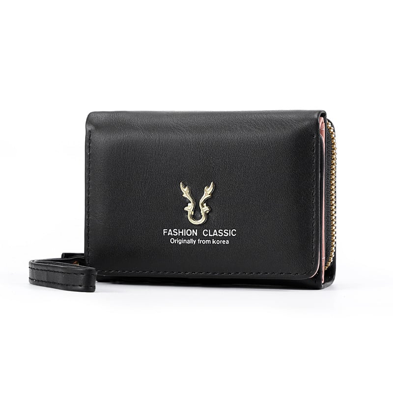 Portofel feminin bi-fold cu fermoar, model floral, PU piele, căptușeală poliester, stil proaspăt (Material: PU; Model: Florale; Căptușeală: Poliester; Stil: Proaspăt și dulce)