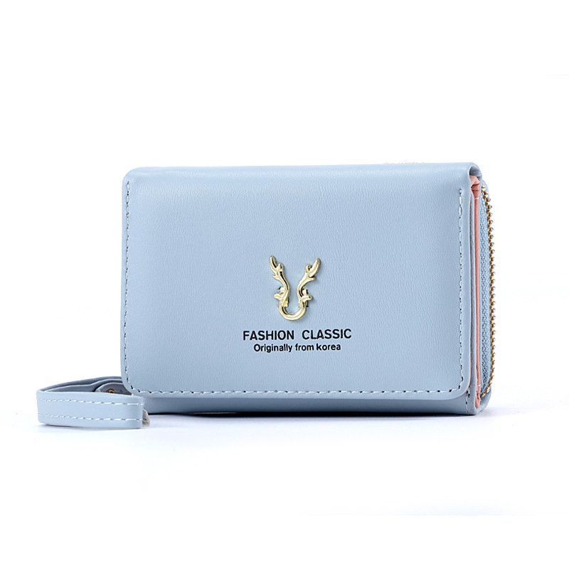 Portofel feminin bi-fold cu fermoar, model floral, PU piele, căptușeală poliester, stil proaspăt (Material: PU; Model: Florale; Căptușeală: Poliester; Stil: Proaspăt și dulce)