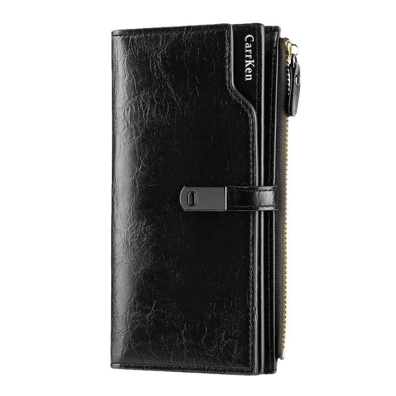 Γυναικείο πορτοφόλι από PU με τρεις πτυχώσεις και φερμουάρ, πολλές θήκες για κάρτες και θήκη για κινητό