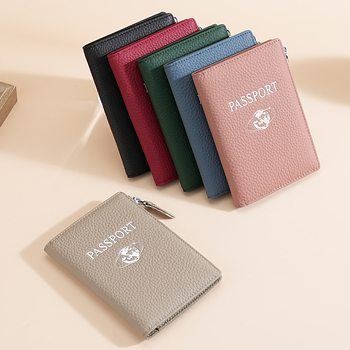 Patiesas ādas pases turētājs ar RFID aizsardzību un rāvējslēdzēja maku – ultra viegls, izturīgs, teļa ādas pirmās kārtas slānis