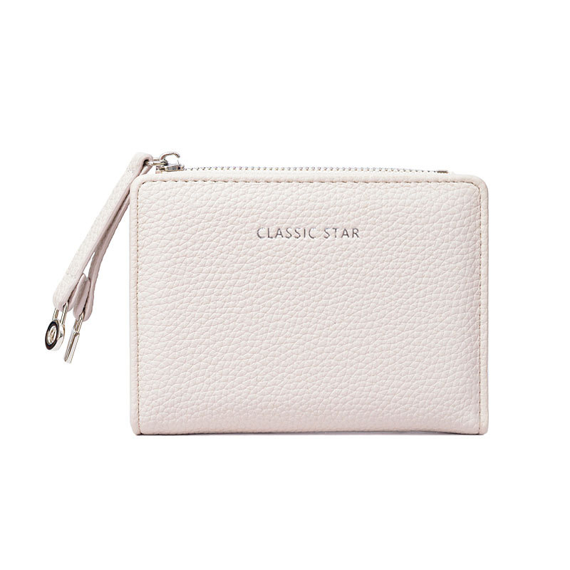 Portofel pentru femei, mini portofel pentru monede în stil street-trend, material PU, model solid, căptușeală din poliester, impermeabil