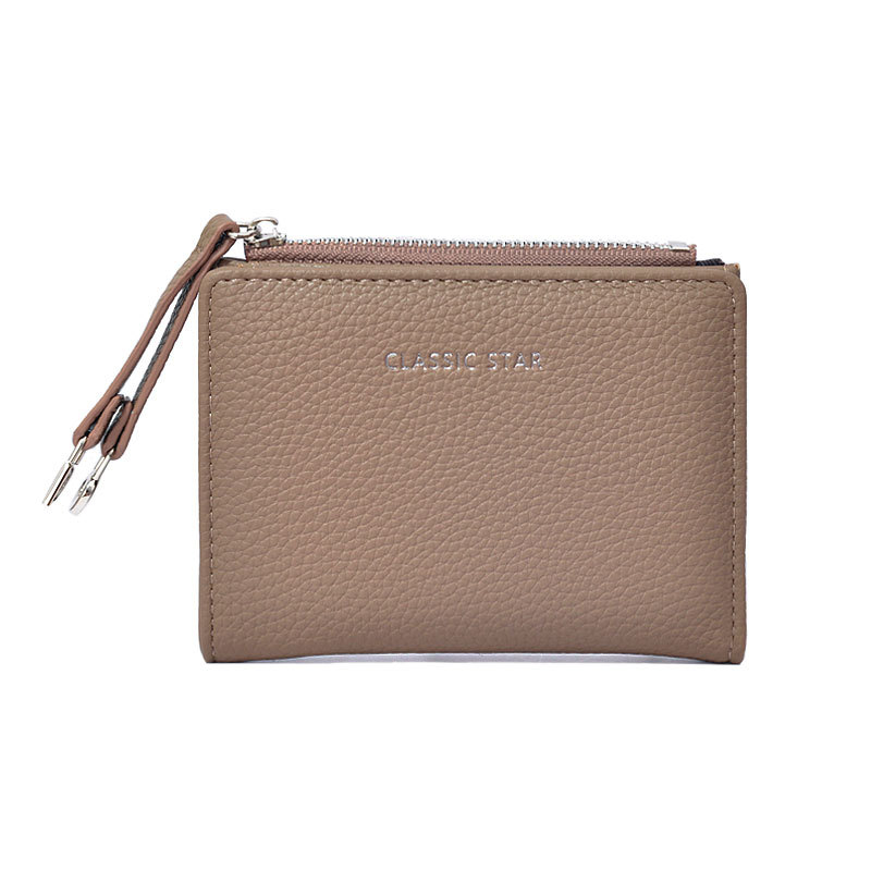 Portofel pentru femei, mini portofel pentru monede în stil street-trend, material PU, model solid, căptușeală din poliester, impermeabil