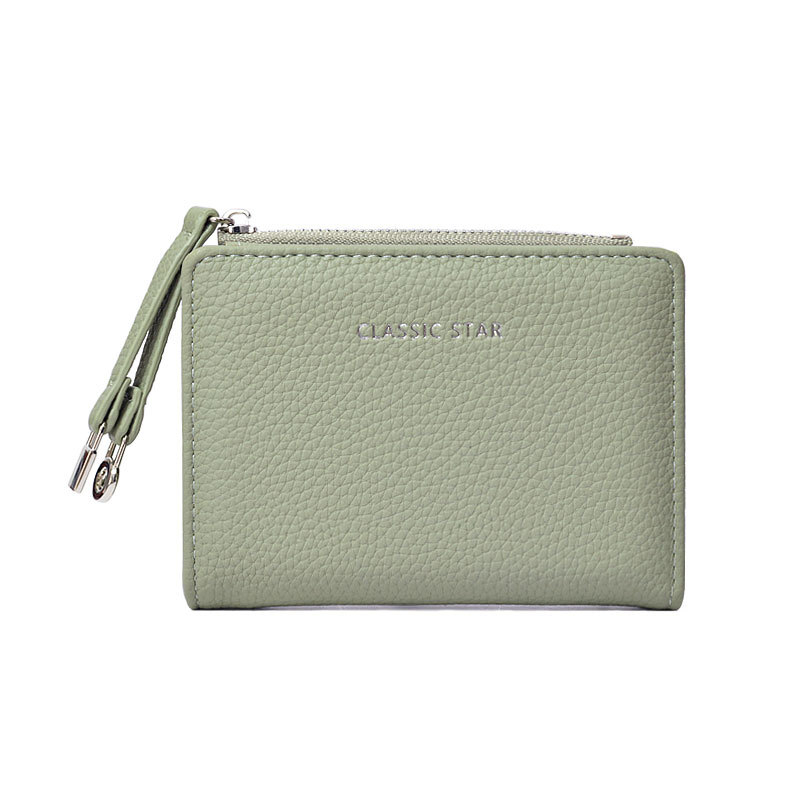 Portofel pentru femei, mini portofel pentru monede în stil street-trend, material PU, model solid, căptușeală din poliester, impermeabil