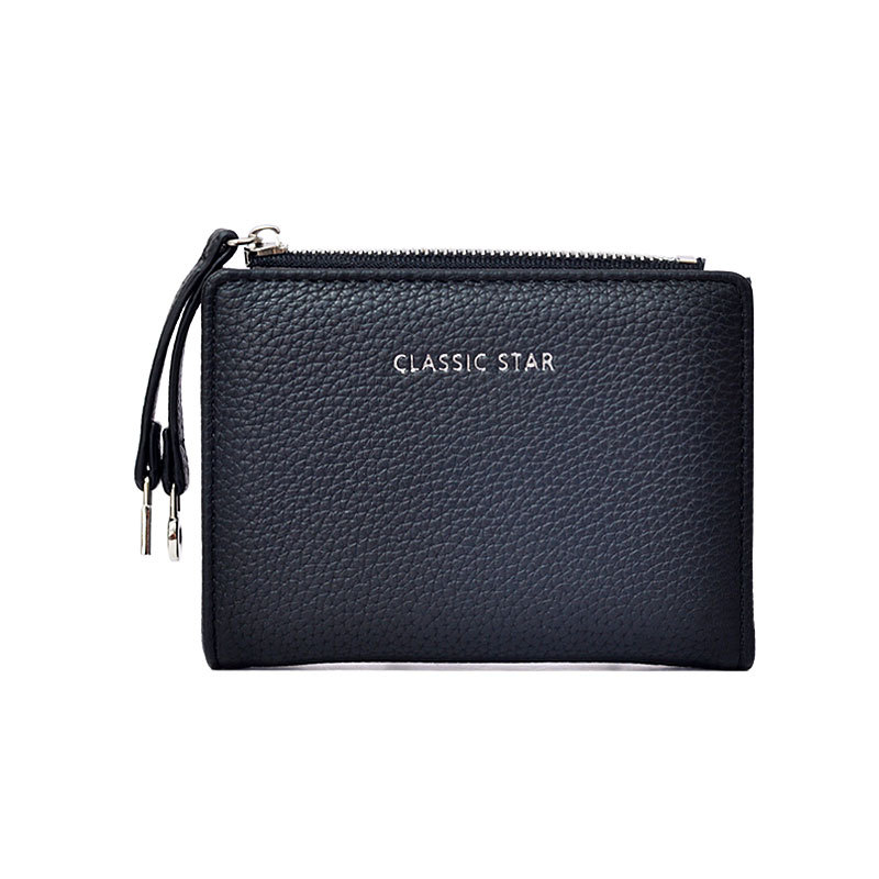 Portofel pentru femei, mini portofel pentru monede în stil street-trend, material PU, model solid, căptușeală din poliester, impermeabil