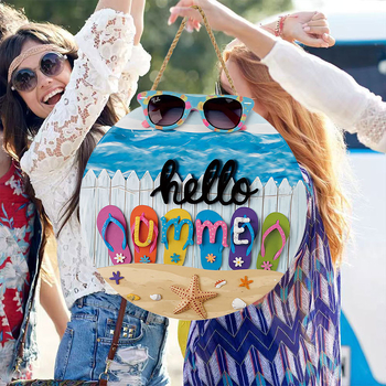 Дървен висящ стенен декор – пролетна венчева табелка за вход с номер на къща, фермерски стил