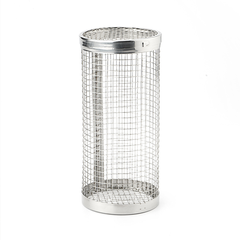 Roštilj košarica - nehrđajući čelik, okrugli oblik, mrežasta, prijenosna, odvojiva, višefunkcionalna