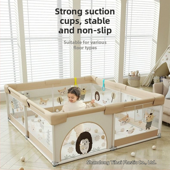 Παιδικός φράχτης ασφαλείας με ύφασμα και χαλάκι για κίνηση – προστασία από χτυπήματα και πτώσεις, μάρκα Qiaole bear, για ηλικίες 0–2 ετών, εσωτερική χρήση