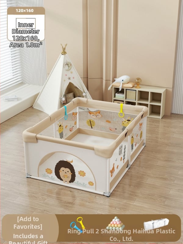 Παιδικός φράχτης ασφαλείας με ύφασμα και χαλάκι για κίνηση – προστασία από χτυπήματα και πτώσεις, μάρκα Qiaole bear, για ηλικίες 0–2 ετών, εσωτερική χρήση