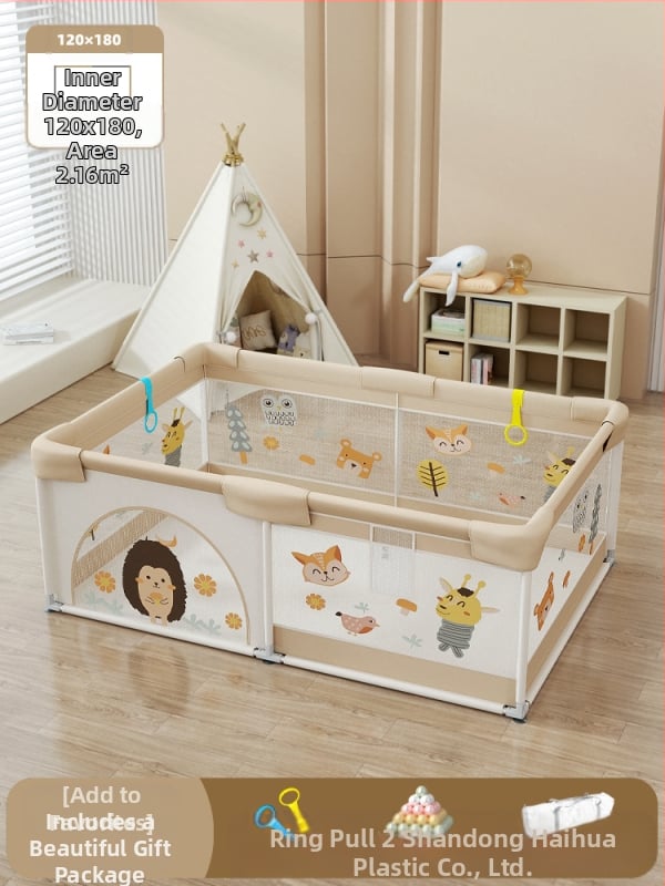 Παιδικός φράχτης ασφαλείας με ύφασμα και χαλάκι για κίνηση – προστασία από χτυπήματα και πτώσεις, μάρκα Qiaole bear, για ηλικίες 0–2 ετών, εσωτερική χρήση