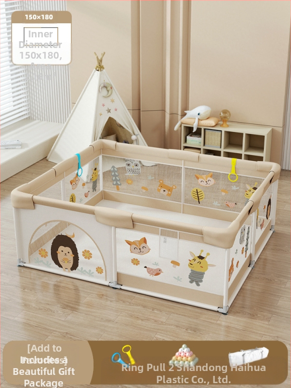 Παιδικός φράχτης ασφαλείας με ύφασμα και χαλάκι για κίνηση – προστασία από χτυπήματα και πτώσεις, μάρκα Qiaole bear, για ηλικίες 0–2 ετών, εσωτερική χρήση