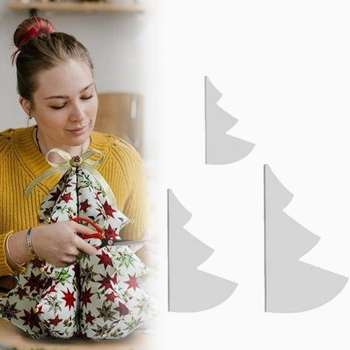 Διαφανές ακρυλικό πρότυπο για χριστουγεννιάτικο δέντρο και θήκη κλειδιών για ράψιμο — γεωμετρικό σχήμα, μοντέρνο μινιμαλιστικό στυλ