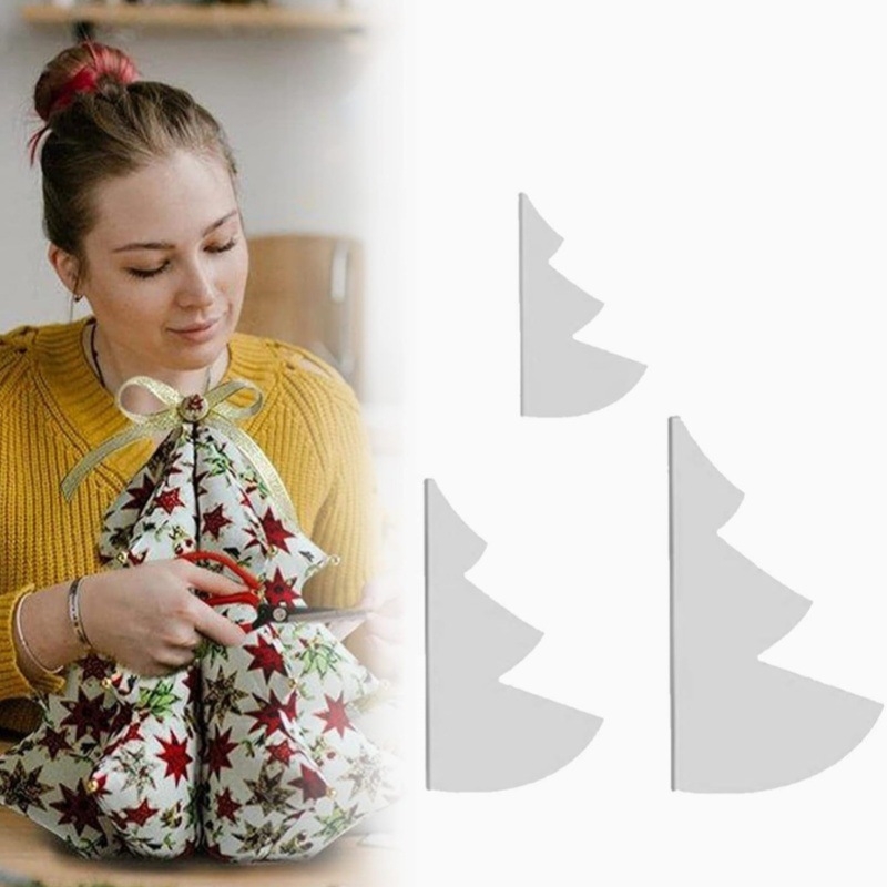 Διαφανές ακρυλικό πρότυπο για χριστουγεννιάτικο δέντρο και θήκη κλειδιών για ράψιμο — γεωμετρικό σχήμα, μοντέρνο μινιμαλιστικό στυλ