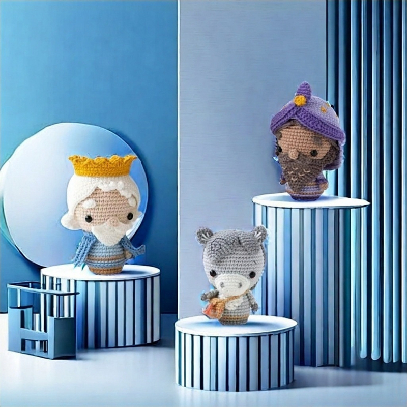 Пакет материали за плетене на кука — вълнена прежда, полу-ворстед, нишкова прежда, млечна памучна смес, за оплитане — марка HONGXI