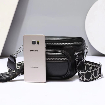 PU τσαντάκι μέσης με πολλαπλά διαμερίσματα, φερμουάρ, πολυεστερική επένδυση, μονή ιμάντας