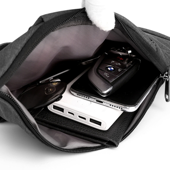 Vīriešu taktiskā krūšu soma ar pārvietojamu plecu siksnu, neilons, vienkrāsains dizains, poliestera oderējums, var uzglabāt