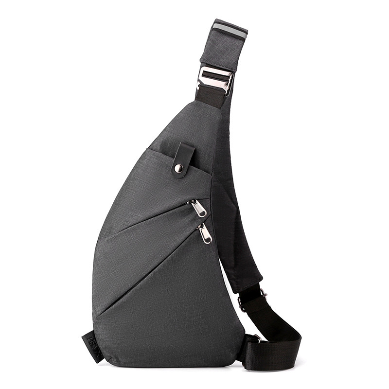 Vīriešu taktiskā krūšu soma ar pārvietojamu plecu siksnu, neilons, vienkrāsains dizains, poliestera oderējums, var uzglabāt