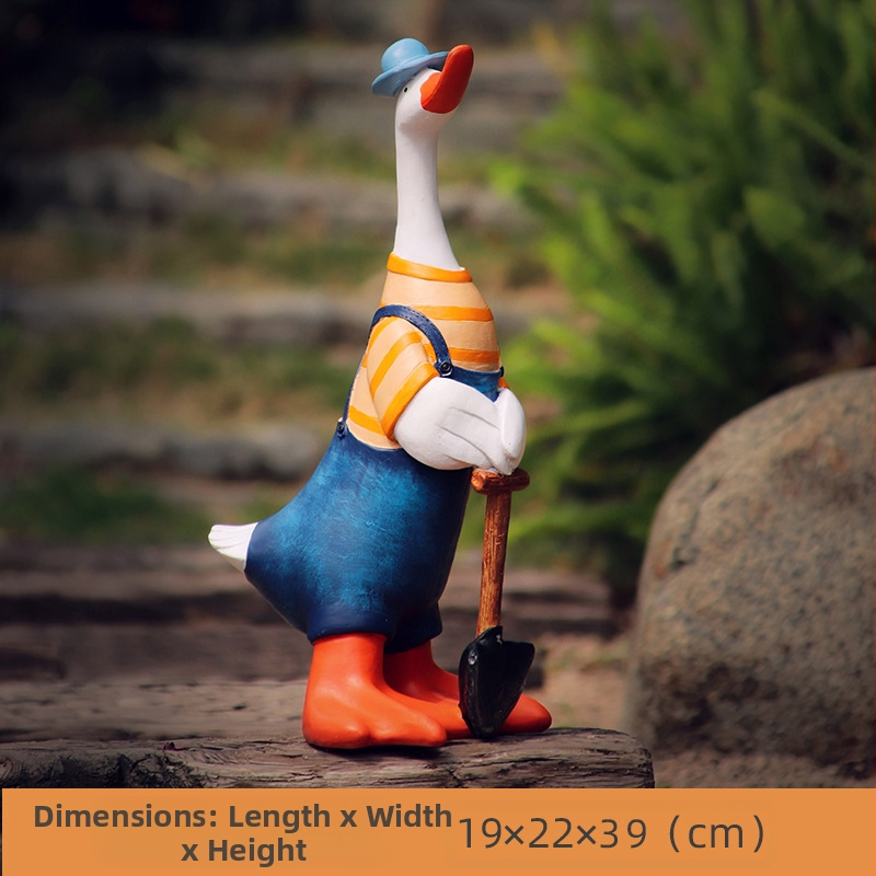 Διακοσμητική πάπια από ρητίνη για μικροτοπίο, υδροπονική δεξαμενή κήπου (υλικό: ρητίνη; χρήση: μικρό τοπίο; υδροπονική δεξαμενή; κήπος)