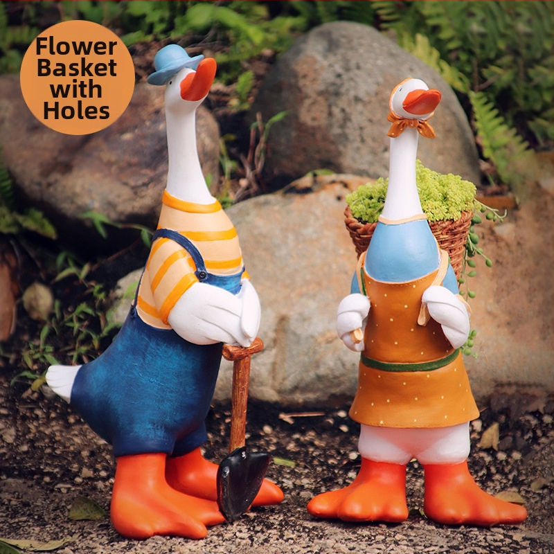 Διακοσμητική πάπια από ρητίνη για μικροτοπίο, υδροπονική δεξαμενή κήπου (υλικό: ρητίνη; χρήση: μικρό τοπίο; υδροπονική δεξαμενή; κήπος)