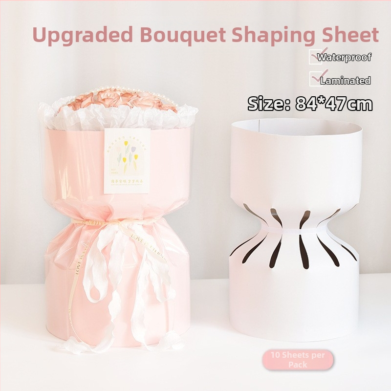 Опаковъчен картон за цветя за кръгли букети — облицовка от картон, процес вдлъбняване, модел Upgraded Shaping Film, опаковка OPP, толеранс ±5%