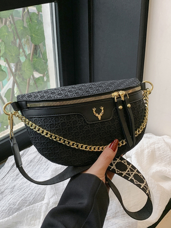 Jostas un krūšu soma, ielu stila PU āda, 2024. gada vasara, rāvējslēdzējs atvēršanai, iekšējā kabata ar rāvējslēdzēju, brīvā laika ceļojumiem.