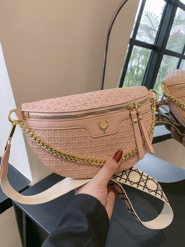 Jostas un krūšu soma, ielu stila PU āda, 2024. gada vasara, rāvējslēdzējs atvēršanai, iekšējā kabata ar rāvējslēdzēju, brīvā laika ceļojumiem.