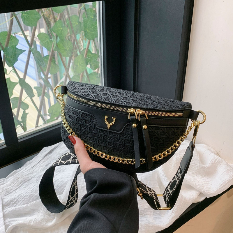 Jostas un krūšu soma, ielu stila PU āda, 2024. gada vasara, rāvējslēdzējs atvēršanai, iekšējā kabata ar rāvējslēdzēju, brīvā laika ceļojumiem.