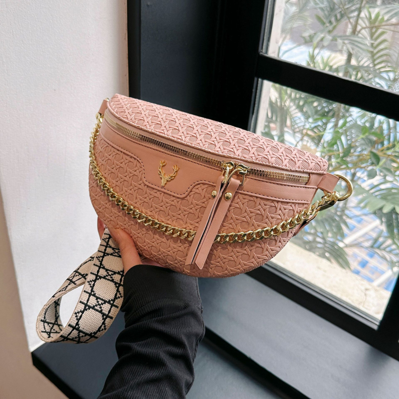 Jostas un krūšu soma, ielu stila PU āda, 2024. gada vasara, rāvējslēdzējs atvēršanai, iekšējā kabata ar rāvējslēdzēju, brīvā laika ceļojumiem.