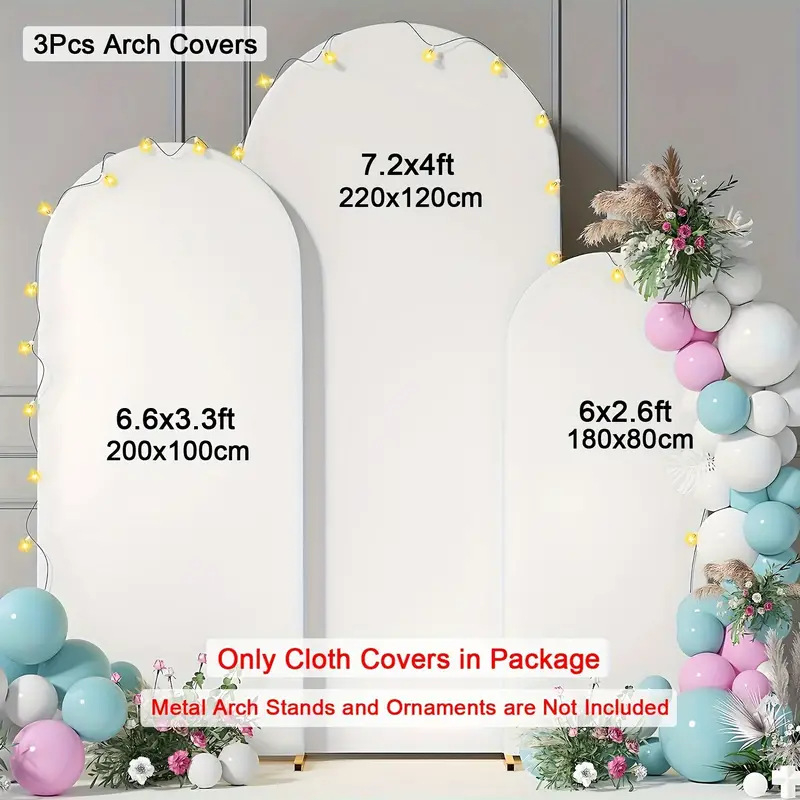 Xin Wanfa Заден фон за сватбена арка, полукръгъл комплект, полиестерна тъкан, персонализиране налично, без лого