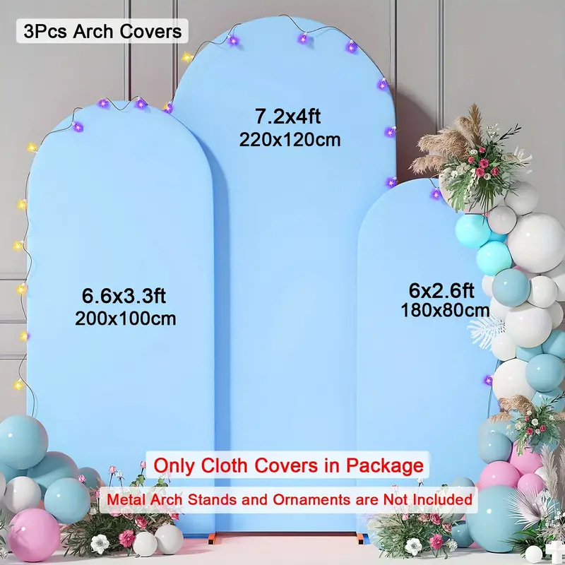 Xin Wanfa Заден фон за сватбена арка, полукръгъл комплект, полиестерна тъкан, персонализиране налично, без лого