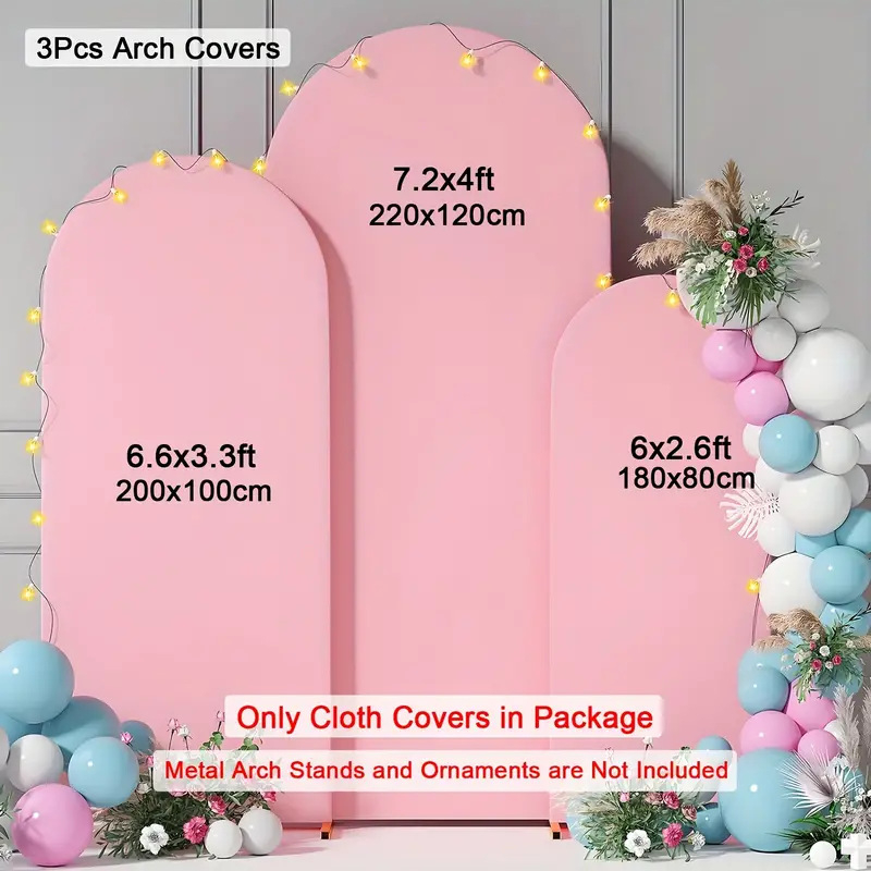 Xin Wanfa Заден фон за сватбена арка, полукръгъл комплект, полиестерна тъкан, персонализиране налично, без лого